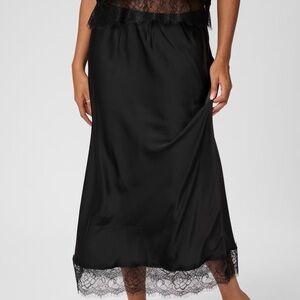 NWT KAFFE KAhilda Skirt Size Medium (Danish 38) Silky Black with Lace Trim